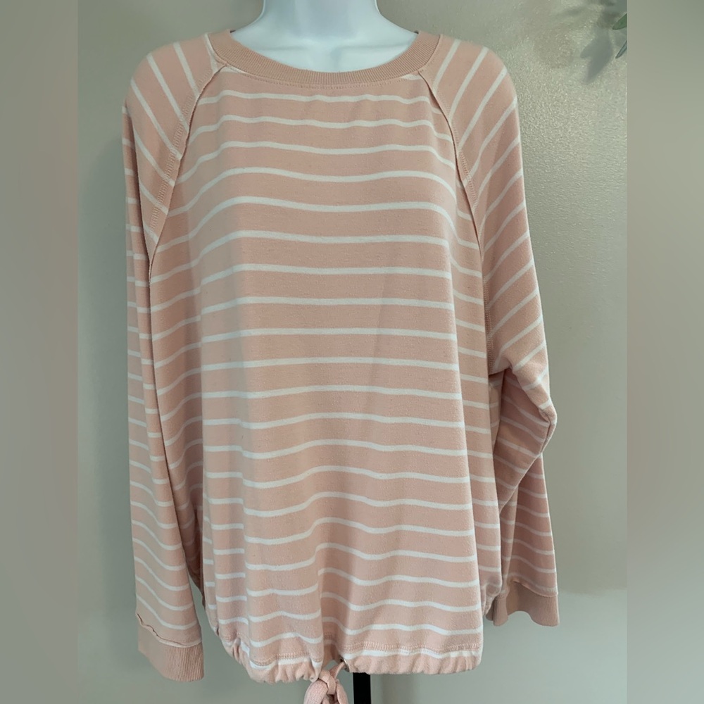 Time and Tru Striped Blush Women's Sweatshirt